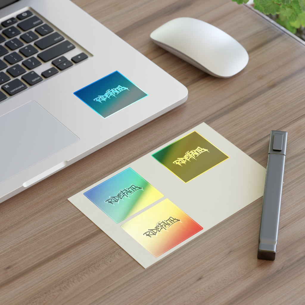 RideFaith Graffiti Logo Sticker Sheet — Black & White & Holographic
