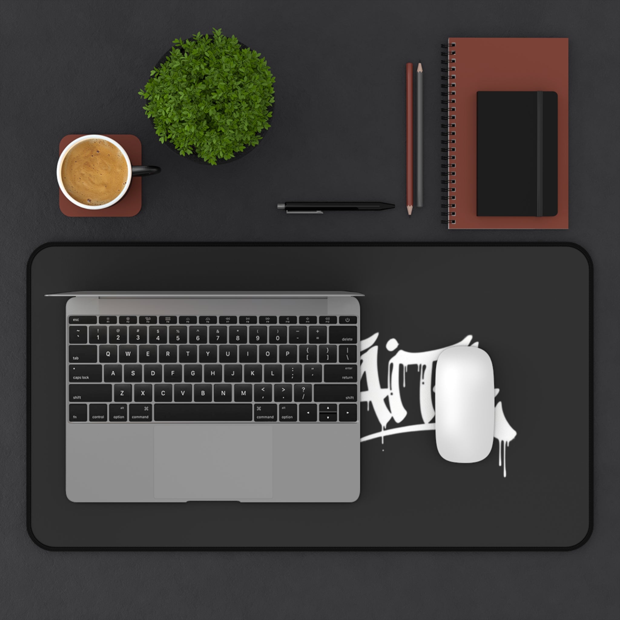 Ride Faith Graffiti Desk Mat — Black Gaming/Office Mouse Pad