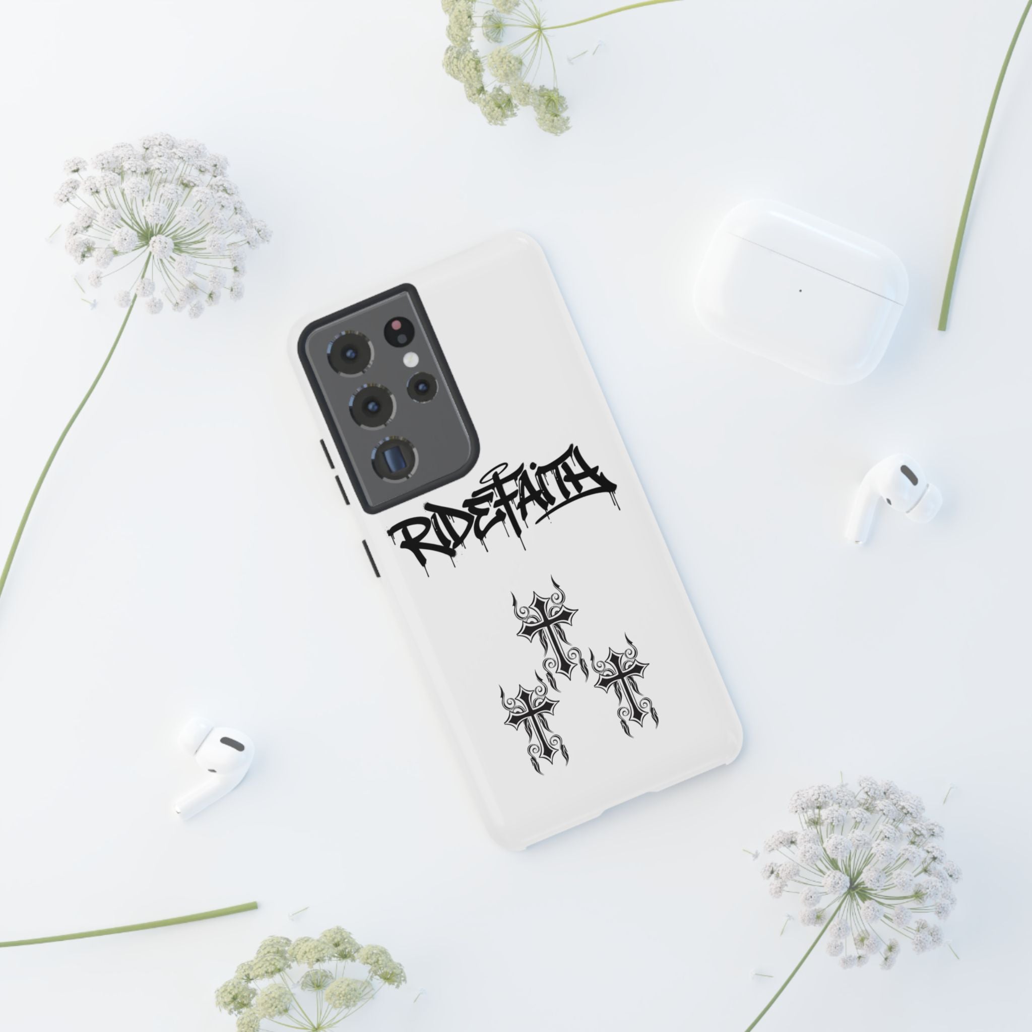 RideFaith Graffiti Tough Phone Case “WHITE”