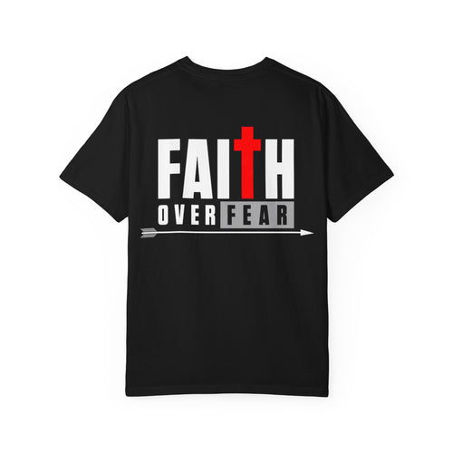 Faith Over Fear T-Shirt — Cross Design (Faith/FEAR Typography)