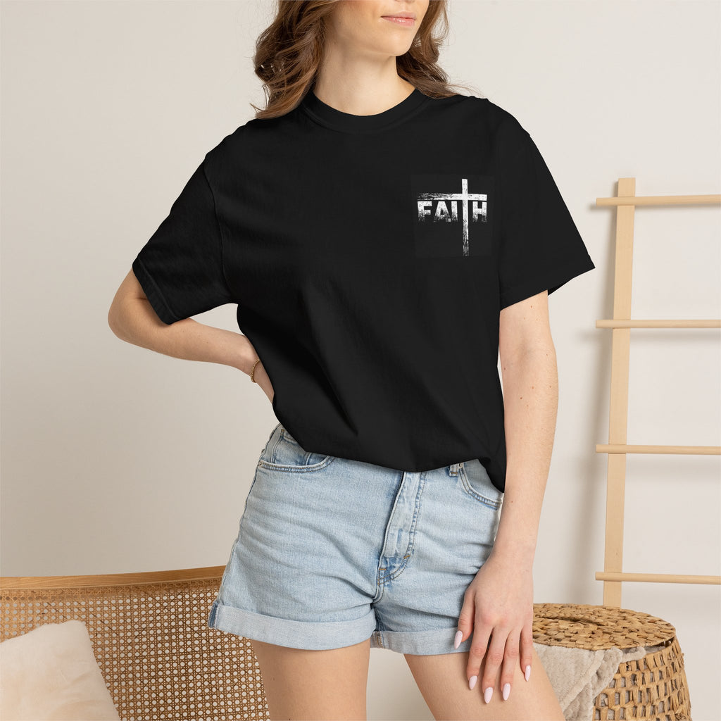 Faith Over Fear T-Shirt — Cross Design (Faith/FEAR Typography)