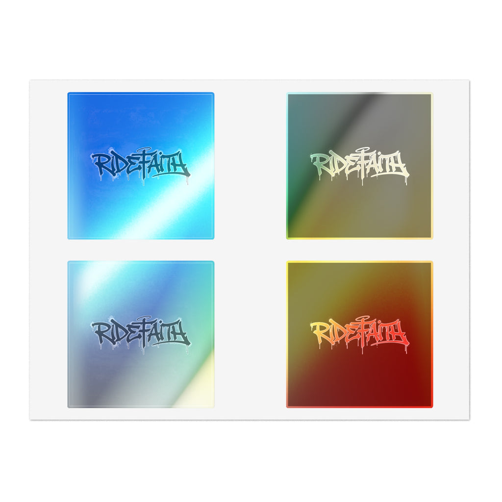 RideFaith Graffiti Logo Sticker Sheet — Black & White & Holographic